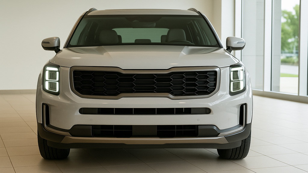 Front look of 2027 Kia Telluride in showroom