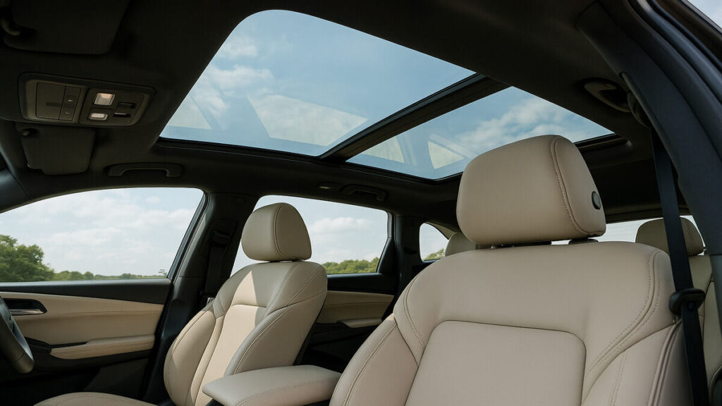 Mahindra XUV700 Facelift panoramic sunroof cabin view