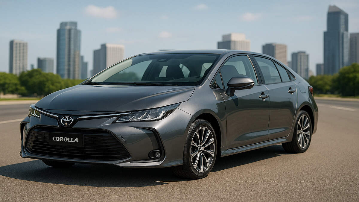 New Toyota Corolla 2025 front 3/4 view in daylight