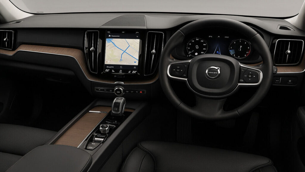 Volvo XC60 interior with touchscreen display and premium dashboard design